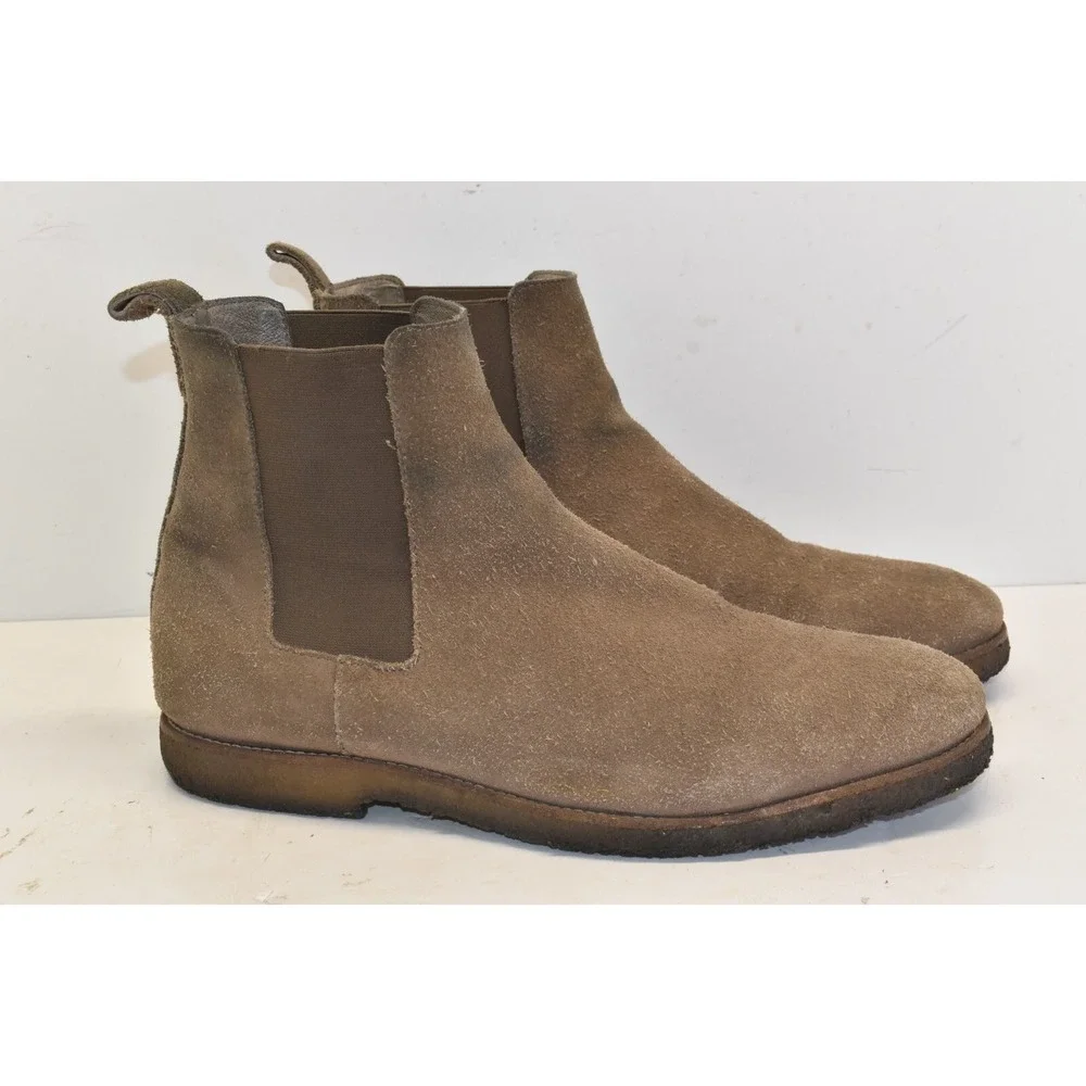AllSaints Mens Harley Chelsea Boots 11.5 EU 44‎ Brown Suede Luxury Preppy Hype